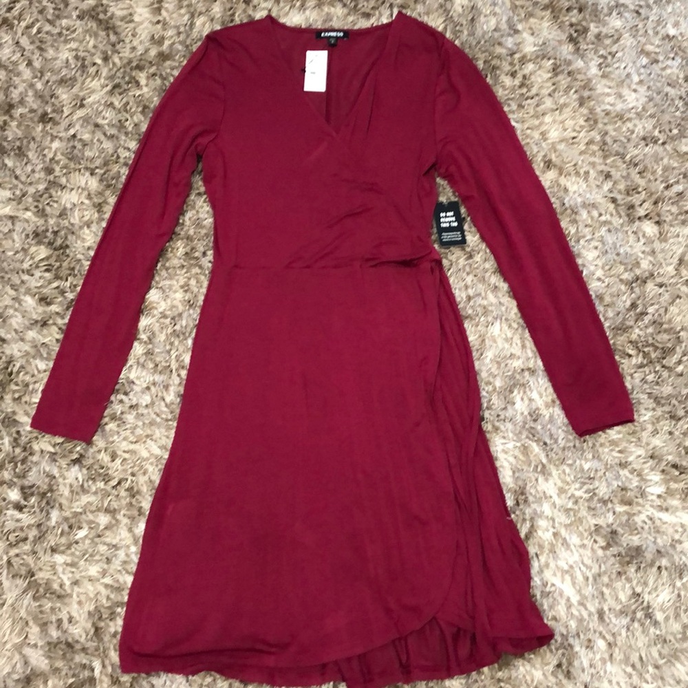 Express mock wrap dress size small